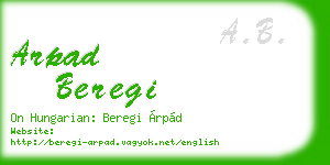 arpad beregi business card